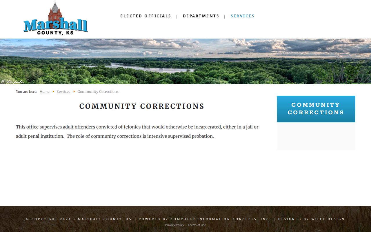 Marshall County probation and Community Corrections information